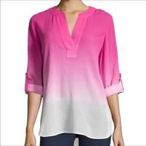 DIANE VON FURSTENBERG DNF women sz 6 Esti Ombre pink top tunic
